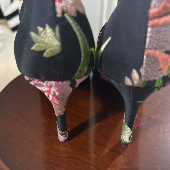 Topshop Floral Embroidered Pointed Toe Boots – Blue Ankle‎ Booties – Size 11.5 - Picture 4 of 7